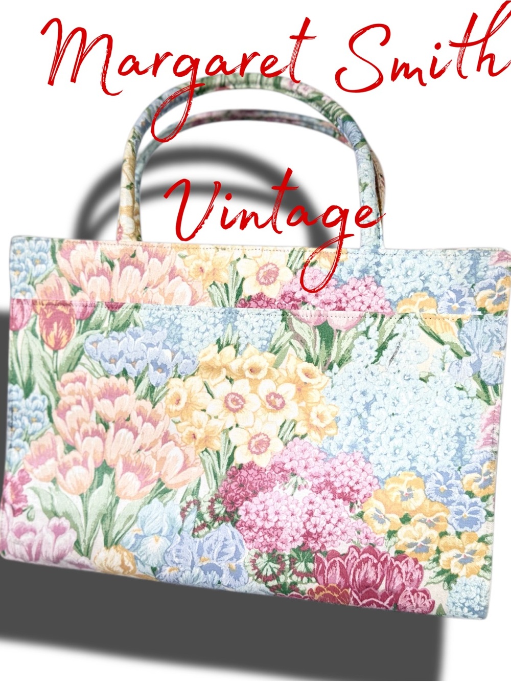 Margaret Smith Vintage Floral Tote Bag in Pastel Multi